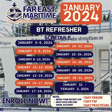 far east maritime san fabian training schedule 2024